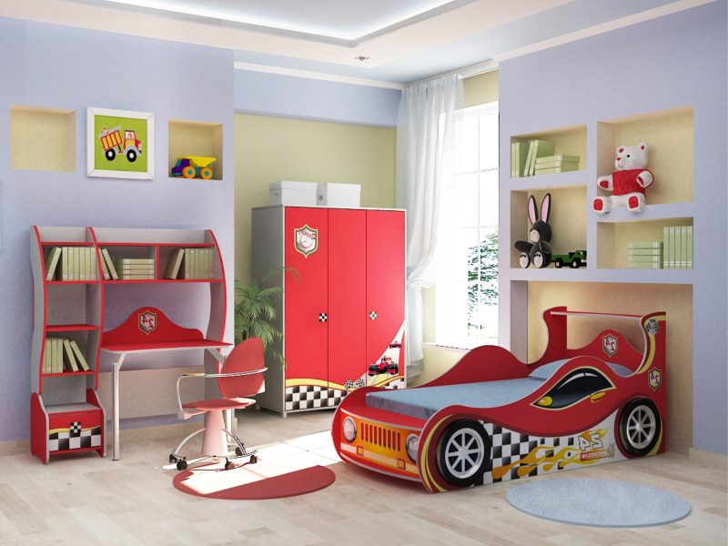 Cartoon car bed for children
