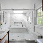 Fashionable marble tiles for bathroom design