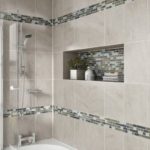 Mosaic tiles in combination with the usual creates an unusual design
