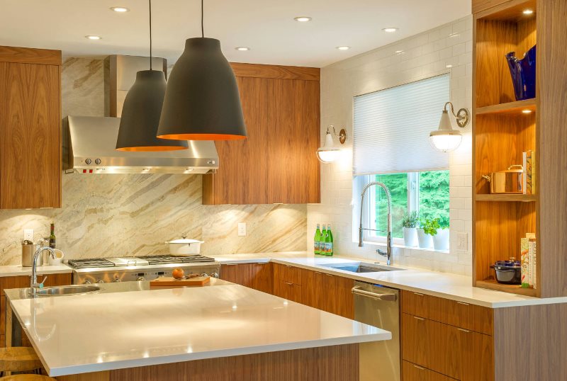 An example of good lighting in a kitchen space