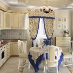 Provence tarzı tekstil dekoru için mavi dekor