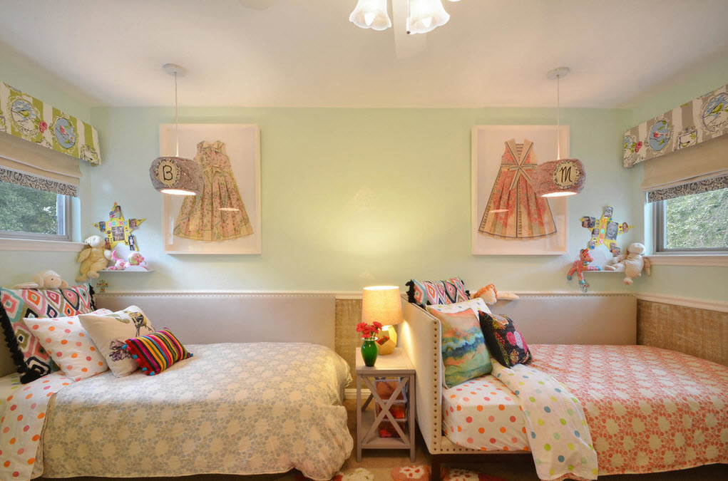 Children's beds in the girls sisters bedroom