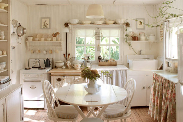 Fabric lampshade in the kitchen