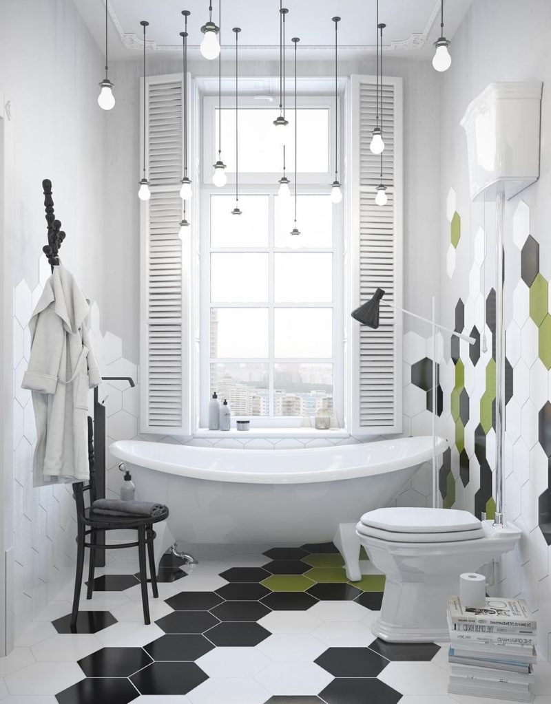 Salle de bain lumineuse de style scandinave