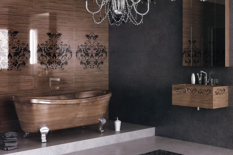 Salle de bain design fantaisie style fusion