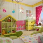 Design of a room with children's furniture