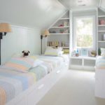 Bright children's bedroom in the attic