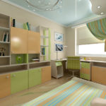 Children's interior with cabinet furniture