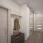 Sliding wardrobe in a narrow corridor