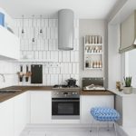 Design of a modern kitchen with a balcony