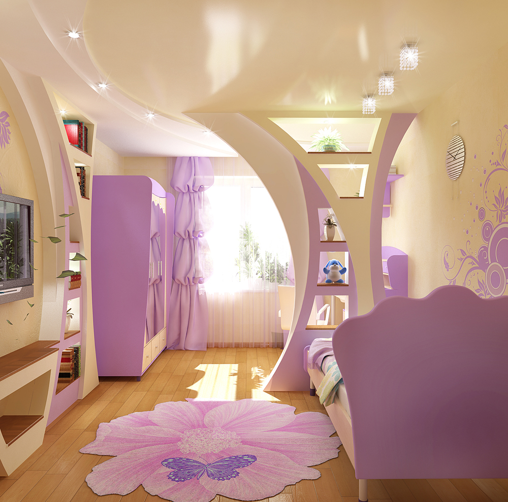 Világos belső tér egy modern gyermekszoba