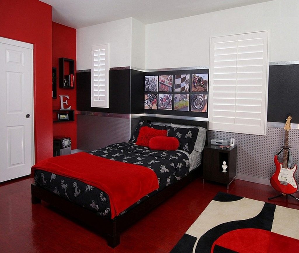 Çocuk yatak odasının tasarımında kırmızı renk