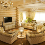 Sofa Group sa isang Log House