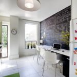 Slate wall in the interior of the kitchen