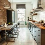 Linear kitchen in a narrow room