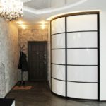 Radius cabinet with white doors