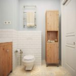 wooden furniture in the bathroom interior