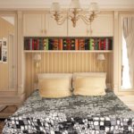 Klasiskas guļamistabas dizains 10 kvadrātmetru platībā