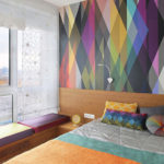 Lichte muur met geometrisch ornament