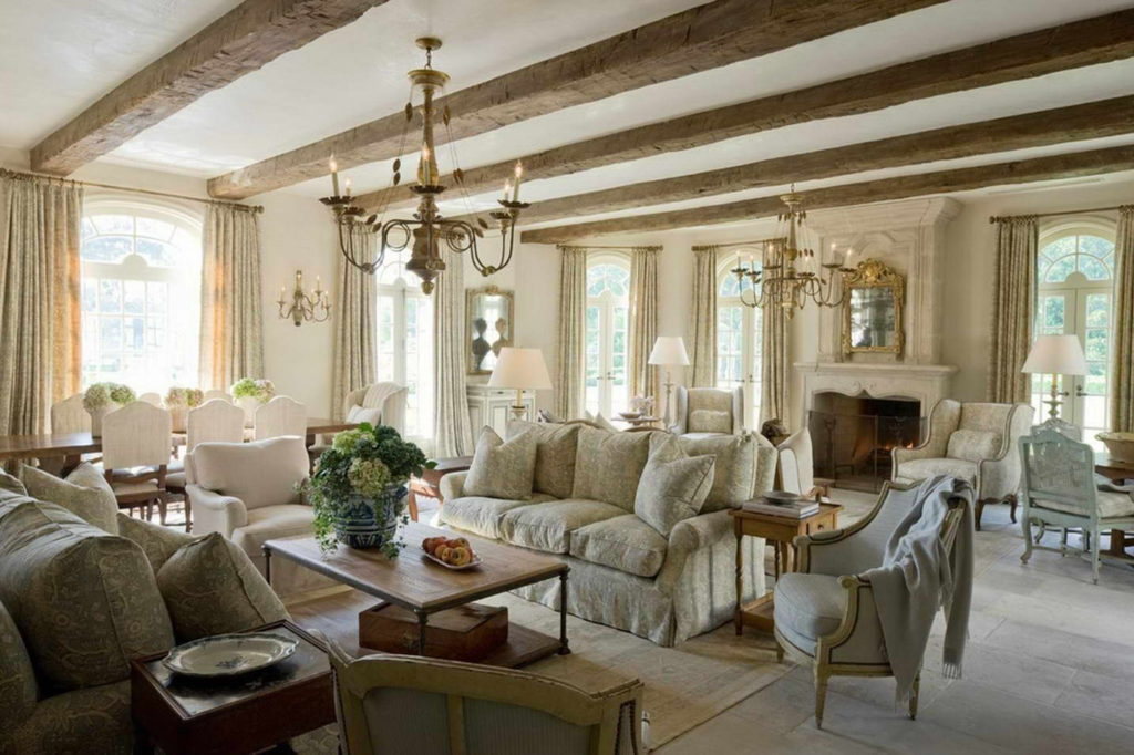 Spacious Provence style living room