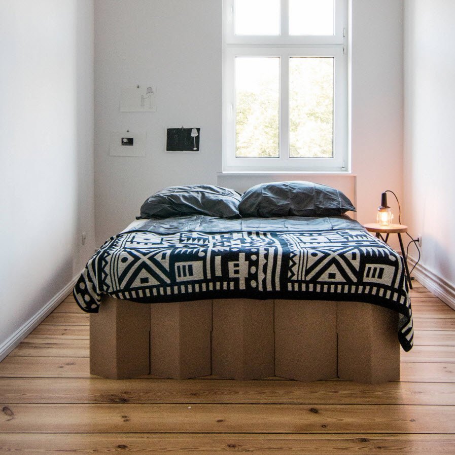 Wooden floor in a small room