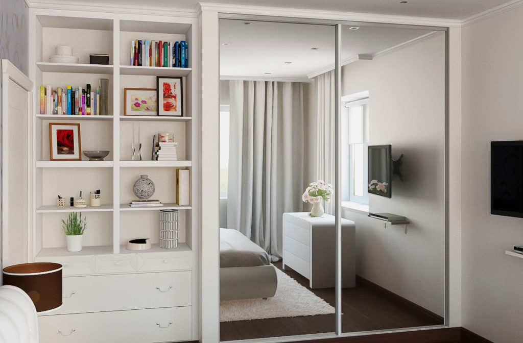 Double wardrobe in a small bedroom