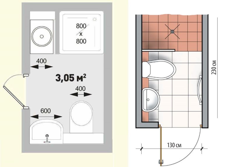 Diagram of a bathroom with a toilet