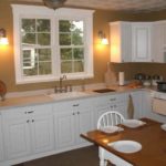 Kitchen sink in front of a window in a private house