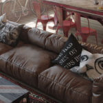 Kayumanggi modular sofa para sa kusina-sala na silid sa estilo ng loft