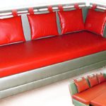Small leatherette sofa for the kitchen area