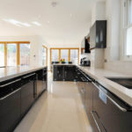 Elongated kitchen in a private house