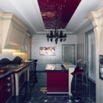 Koyu Zeminli Art Deco Mutfak Tasarımı