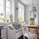 Wooden furniture in a bright kitchen