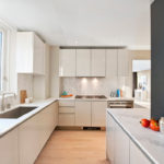 White kitchen facades in a private house