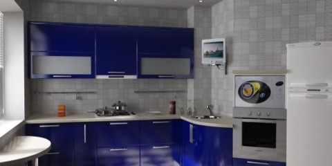Kitchen design in gray tones