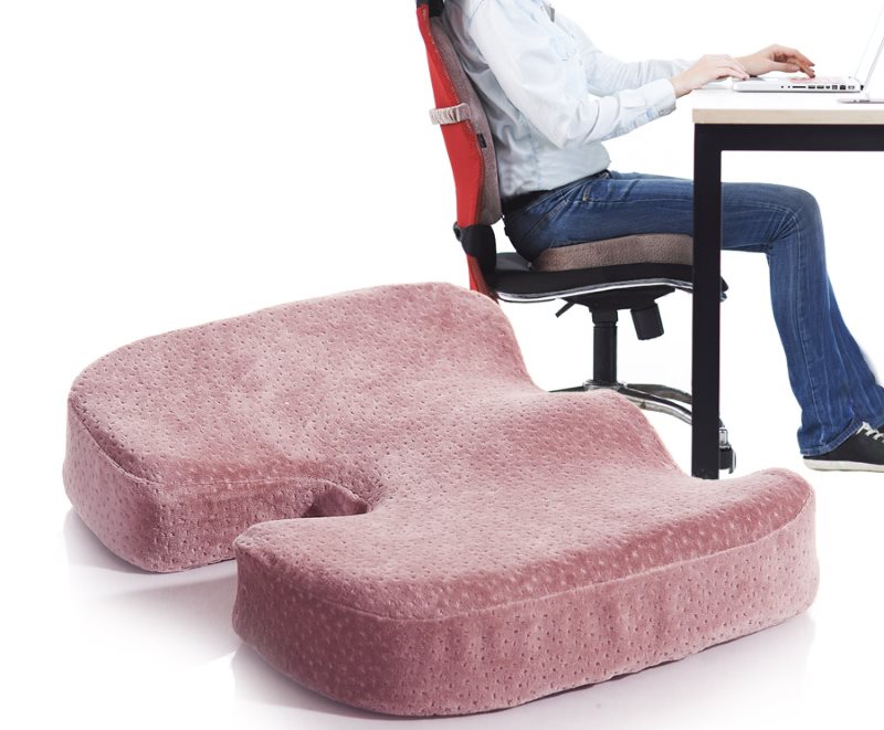 Orthopedic pillow cutout for office chair