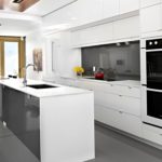 Kitchen island with integrated sink