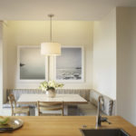 Gray corner sofa for bright kitchen