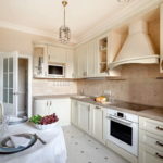 Kitchen design in cream shades