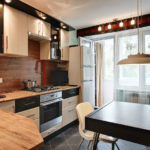 Balkonlu mutfak-oturma odası tasarımı