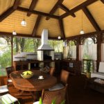 Dining table in the glazed terrace