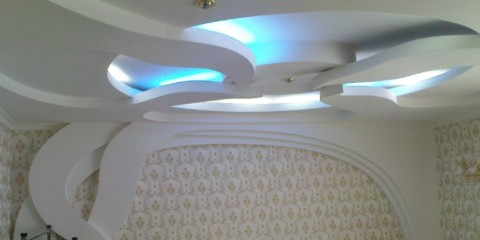 Gypsum plasterboard ceiling