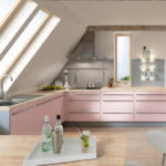 الأثاث الوردي في المطبخ العلية