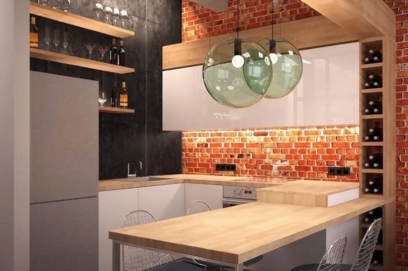 Loft style compact kitchen design