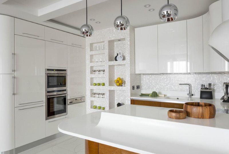 White kitchen with integrated appliances