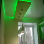 Diyot bant ile yeşil mutfak tavan ışıkları