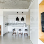 Concrete surface of the kitchen ceiling