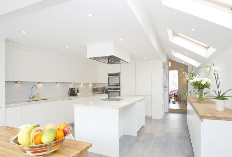 Minimalist white kitchen