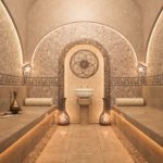 Stone benches in Turkish hammam