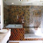 Glass partition in the bathroom of a private house